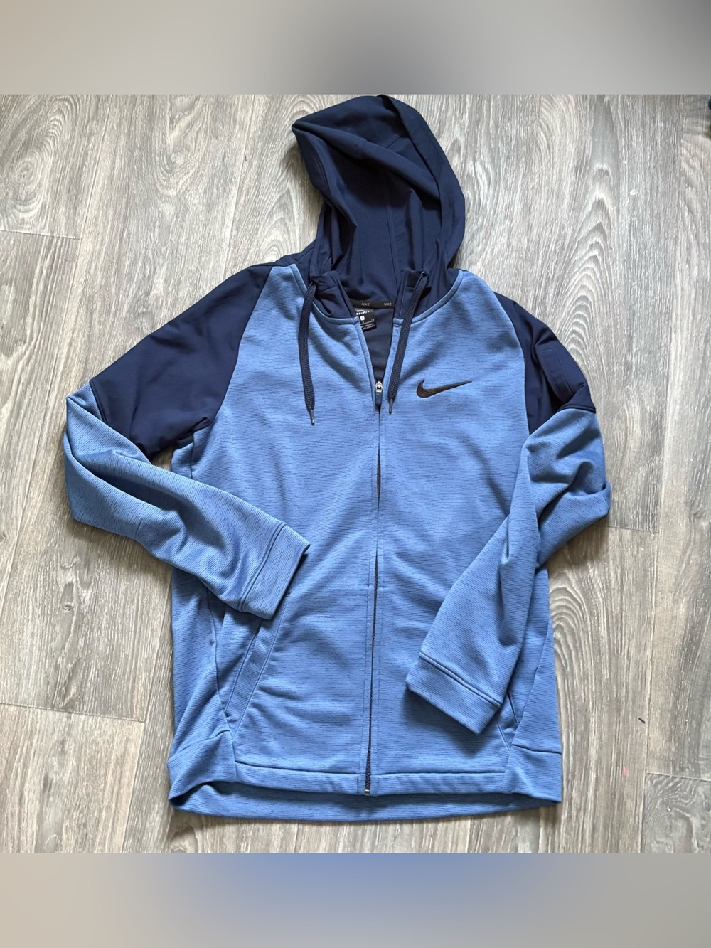 Nike Dri fit blue zip up hoodie